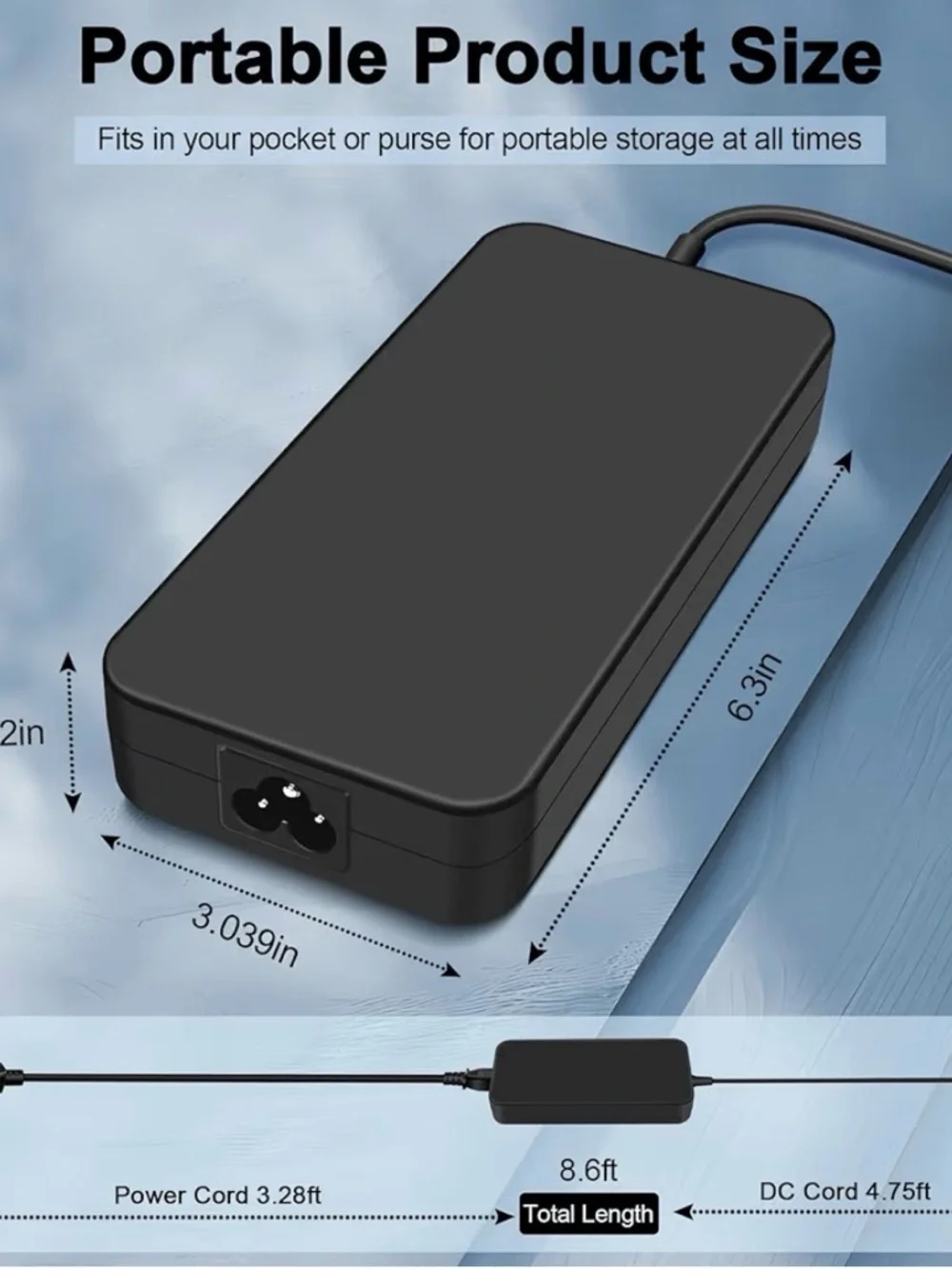 Universal Black AC Laptop Power Adapter Charger asus
